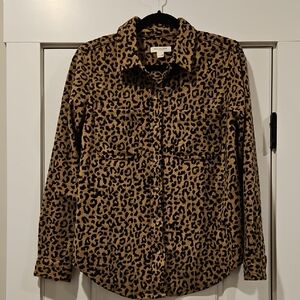 Leopard Print Button-Up Shirt